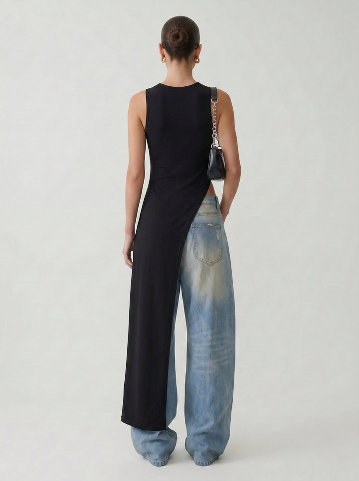 Asymmetrical Sleeveless Midi Top