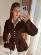 Corset Waist Button Down Shirt
