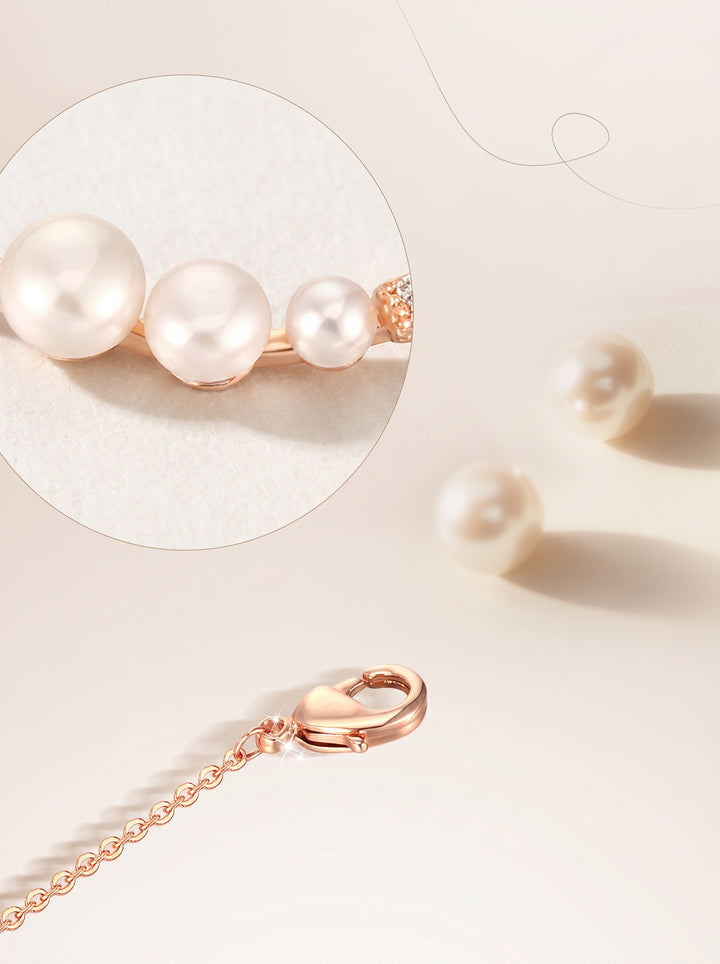 Elegant Pearl Bowknot Gold Necklace