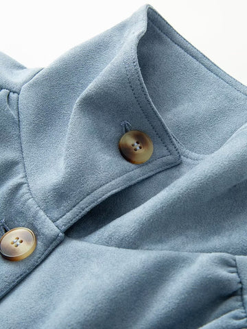Puff Sleeve Drawstring Waist Trench Coat