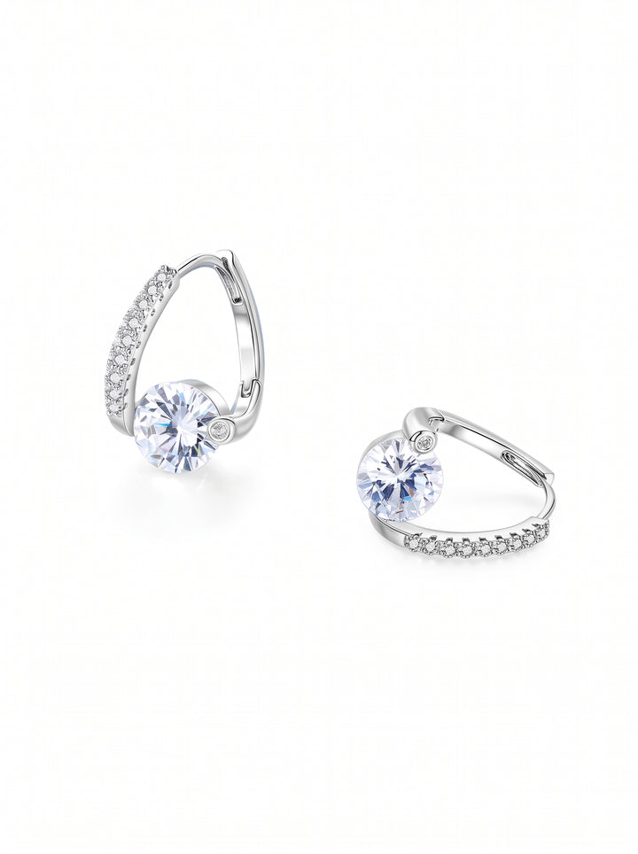 Elegant Sparkling Cubic Zirconia Hoop Earrings