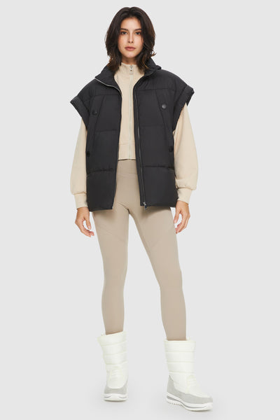 Oversized Padded Stand Collar Vest
