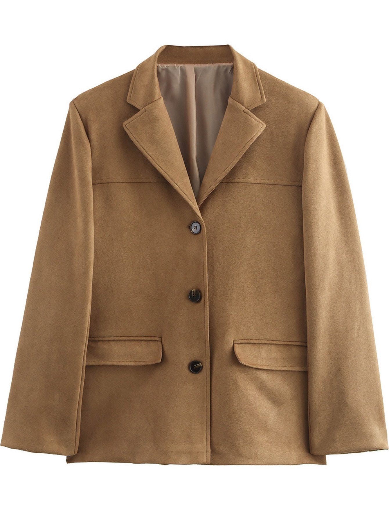 Classic Suede Tailored Blazer Jacket