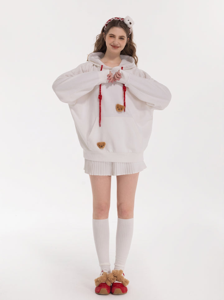 Cute Bear Print Graphic Hoodie