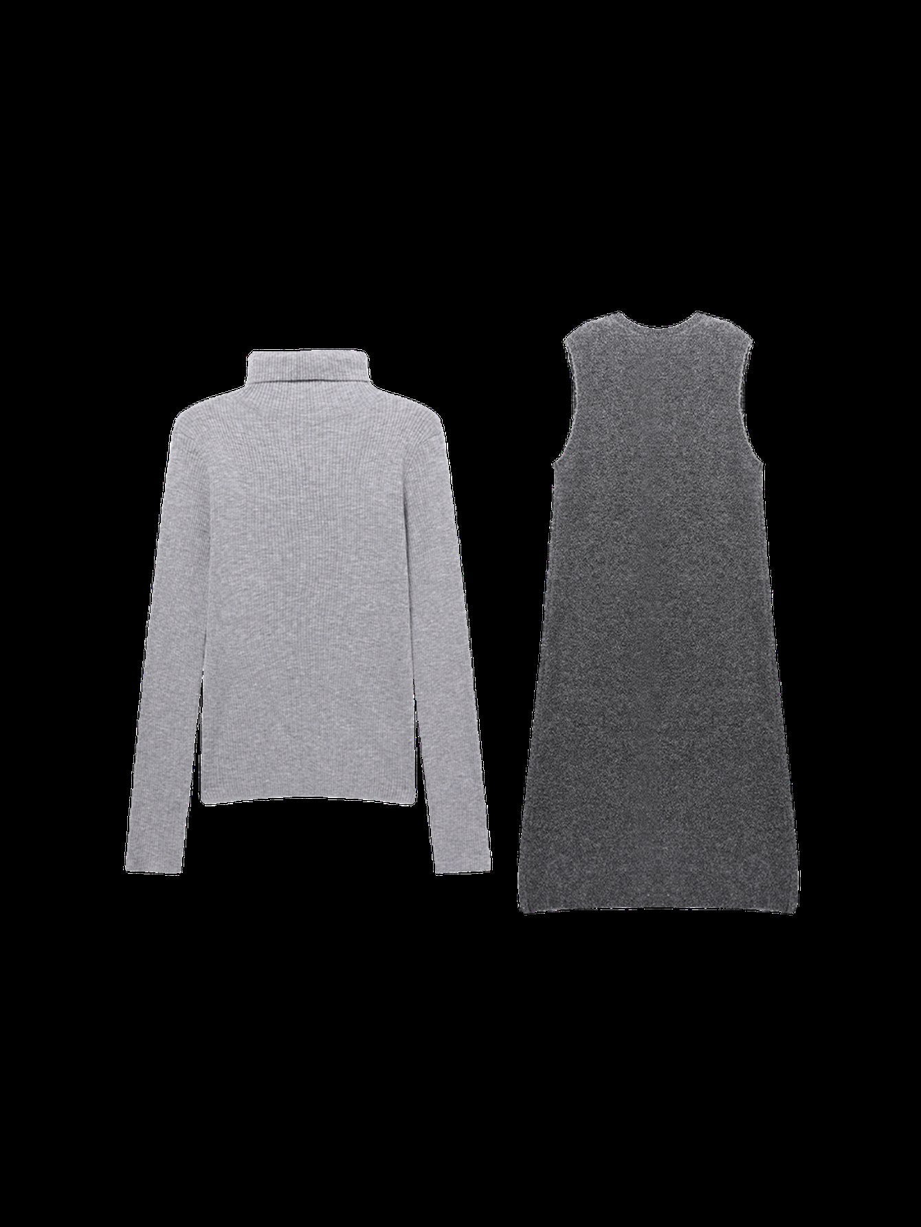 Cozy Layered Sleeveless Knit Sweater Dress
