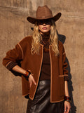 Contrast Trim Wool Blend Coat