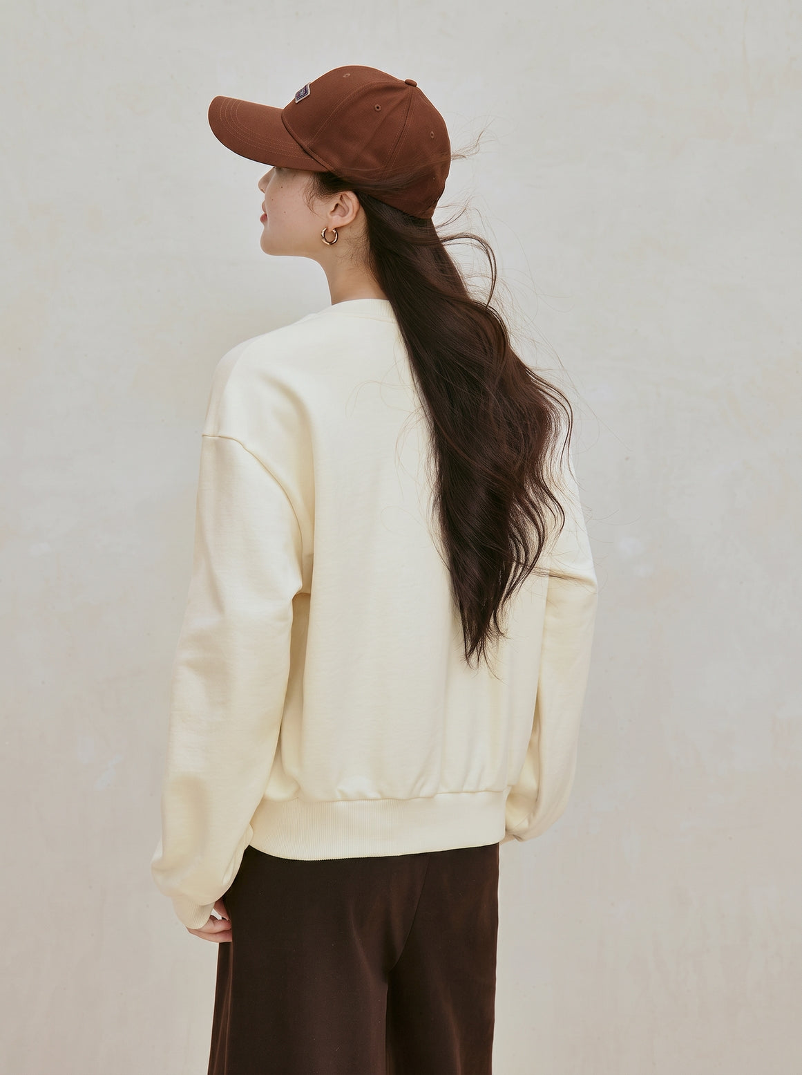 Embroidered Cotton Graphic Pullover Sweatshirt