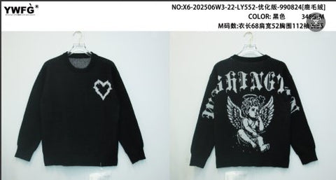 Oversized Graphic Angel Knit Sweater