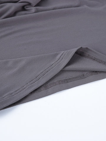 Padded Shoulder Cowl Neck Top