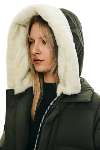 Faux Fur Hooded Puffer Coat