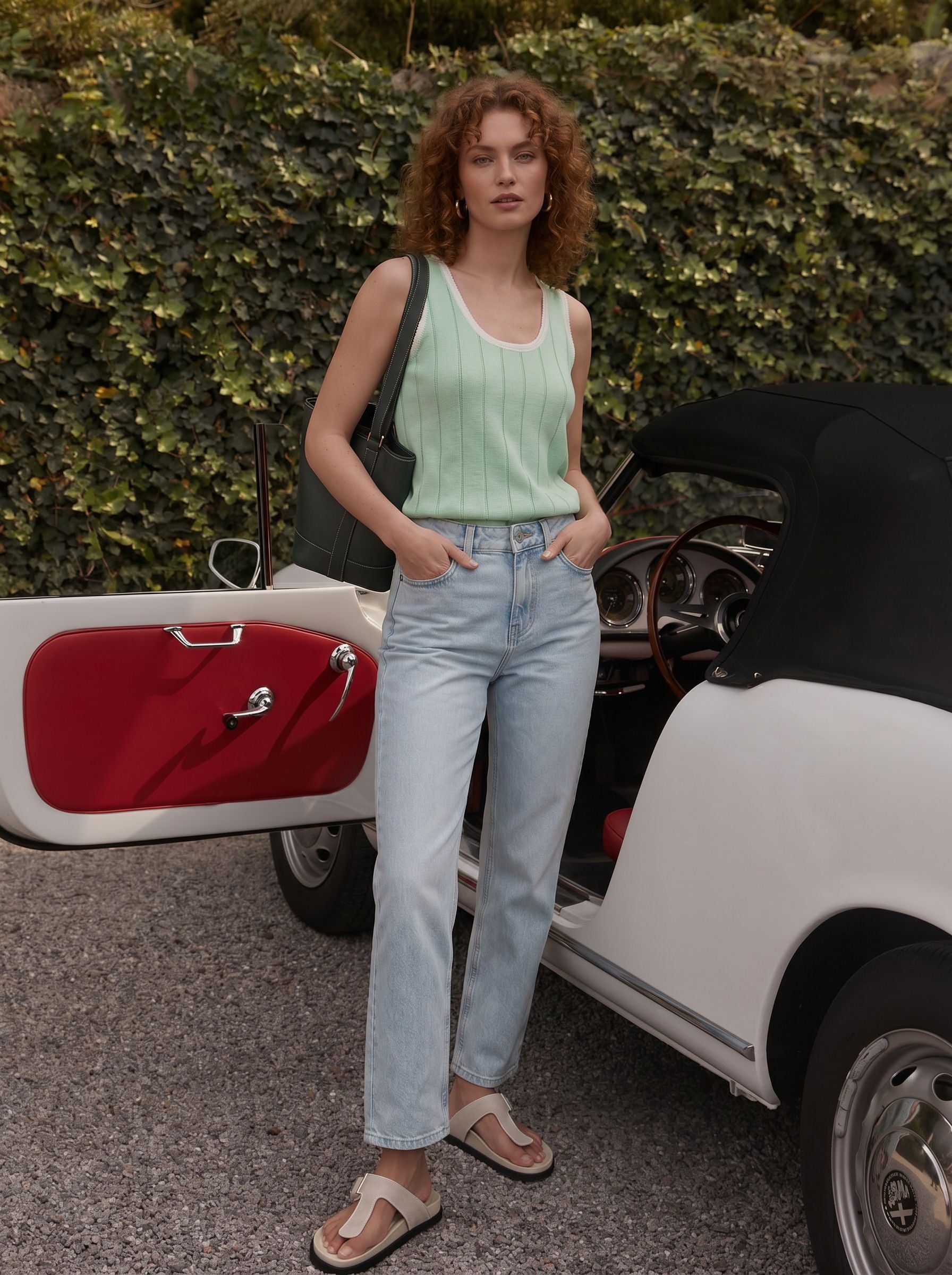 High Waisted Light Wash Straight Jeans