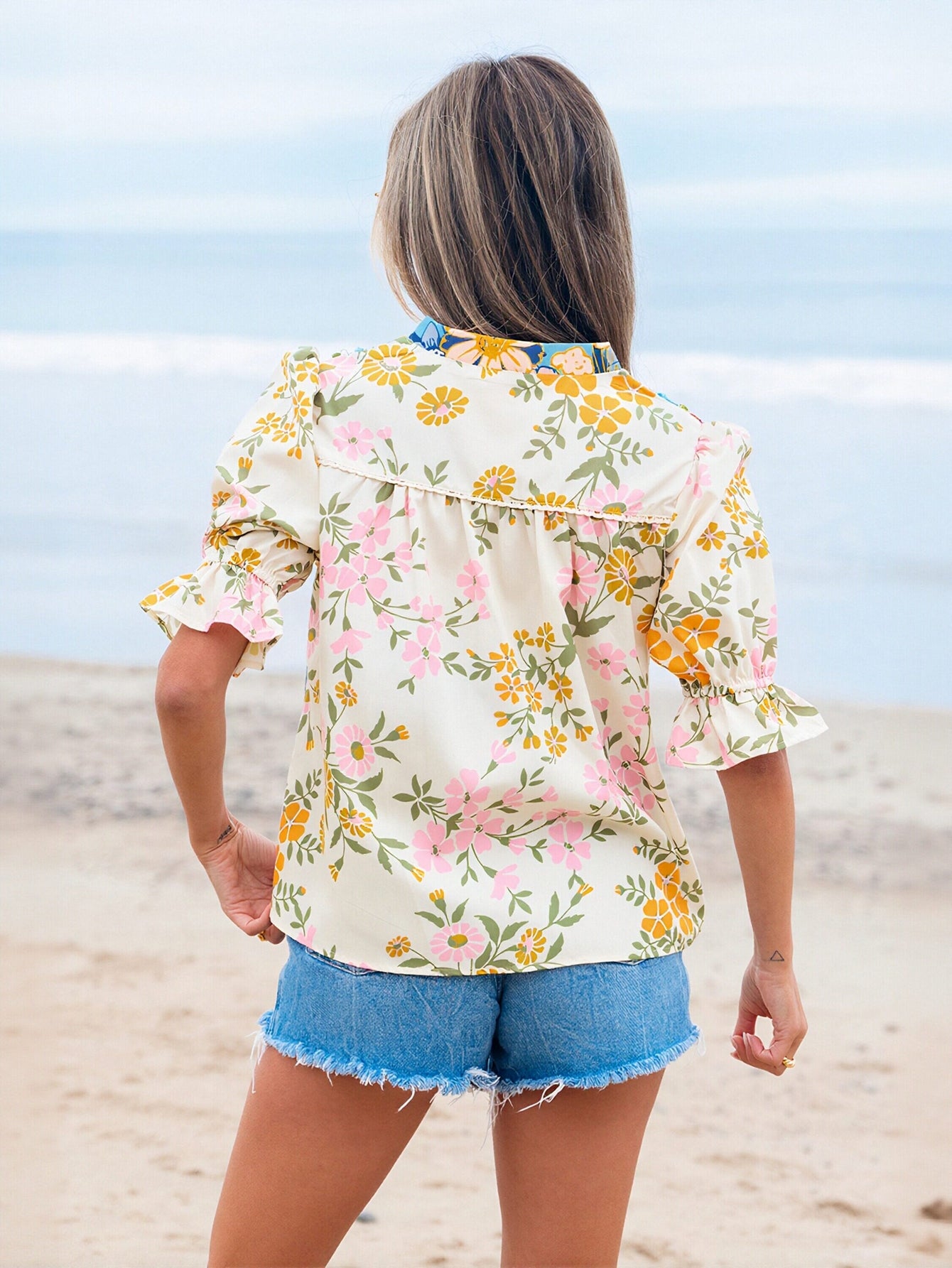 Vibrant Floral Puff Sleeve Blouse