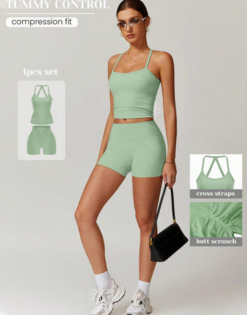 Seamless Ribbed Athletic Workout Set