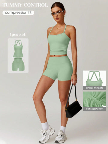 Seamless Ribbed Athletic Workout Set