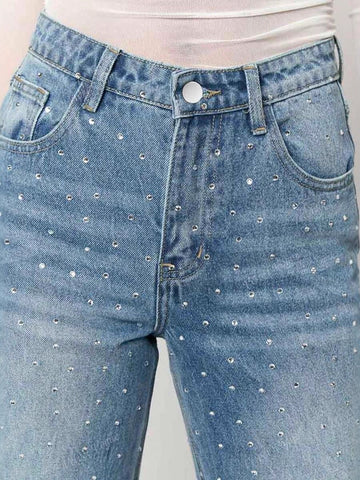 Low Stretch High Rise Wide Leg Jeans