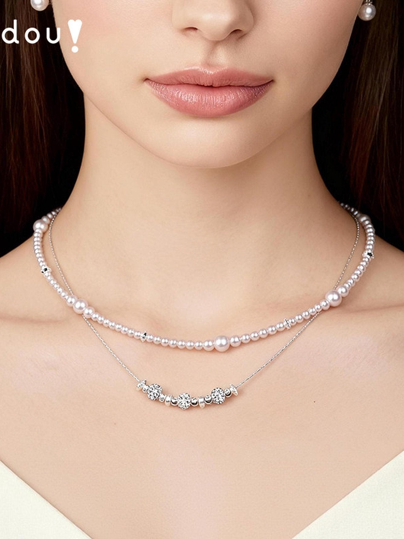 Elegant Layered Faux Pearl Necklace
