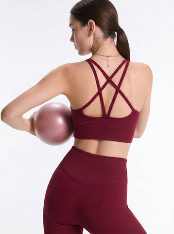 Seamless Ribbed Crisscross Yoga Tank Top