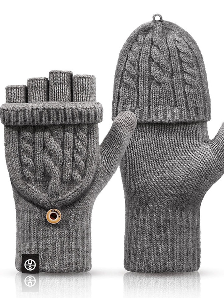Convertible Thermal Knit Winter Gloves