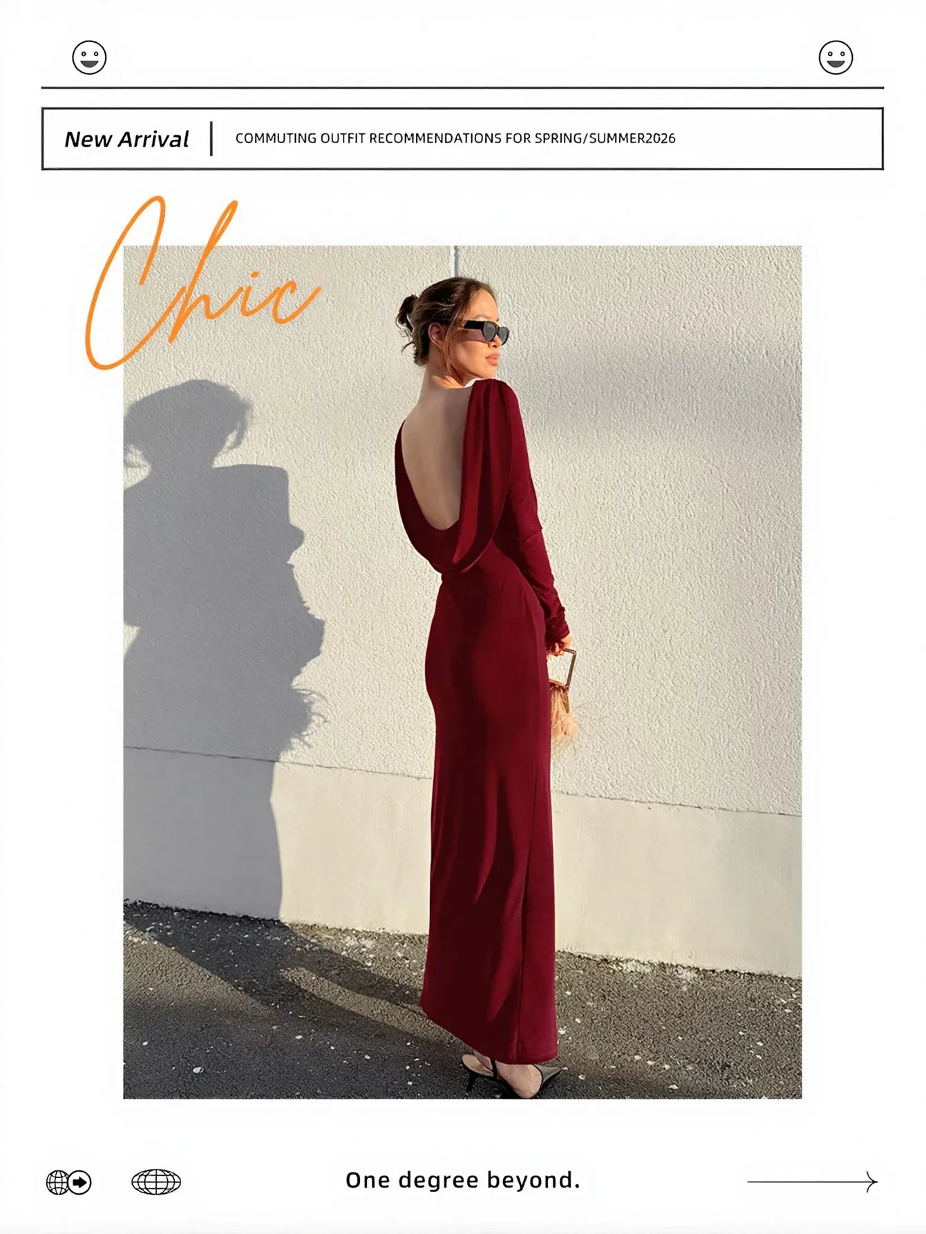 Elegant Backless Long Sleeve Maxi Dress