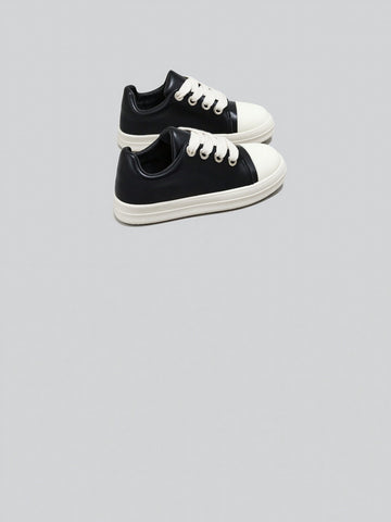 Leather Toe Cap Casual Sneakers