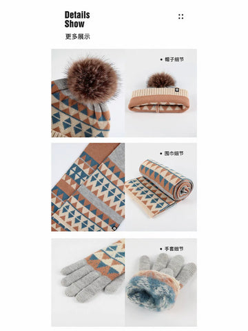 Cozy Geometric Pattern Winter Gloves