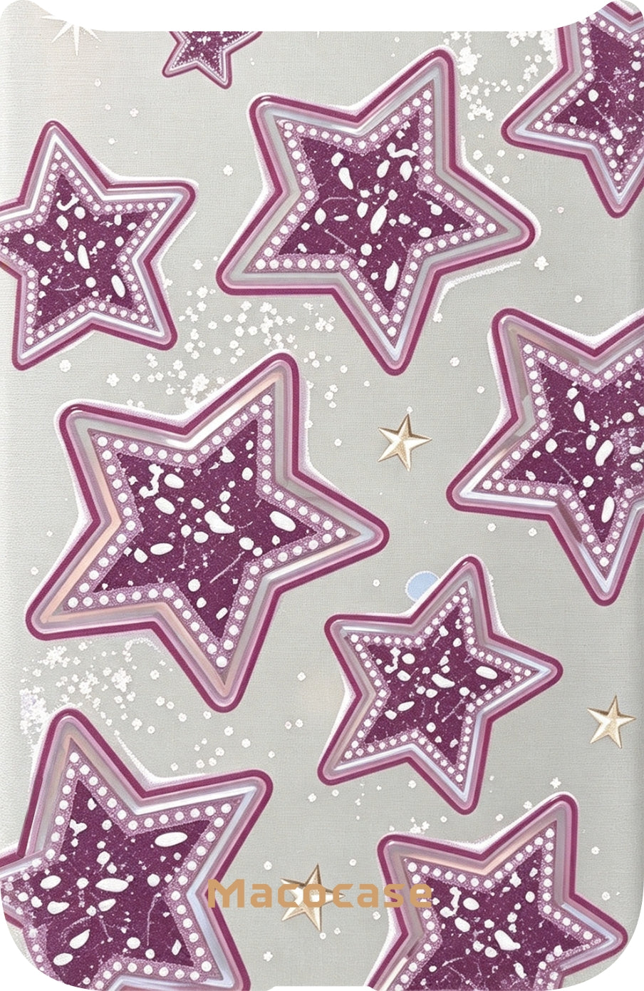 Glittery Purple Star Pattern Phone Case