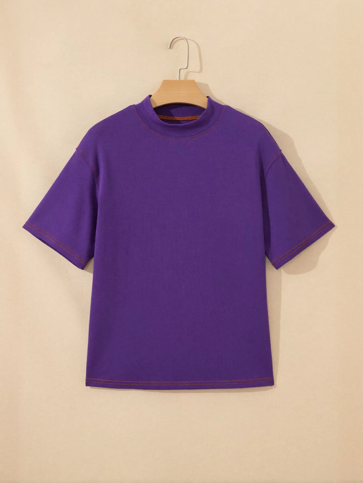 Contrast Stitch Oversized Cotton T-Shirt