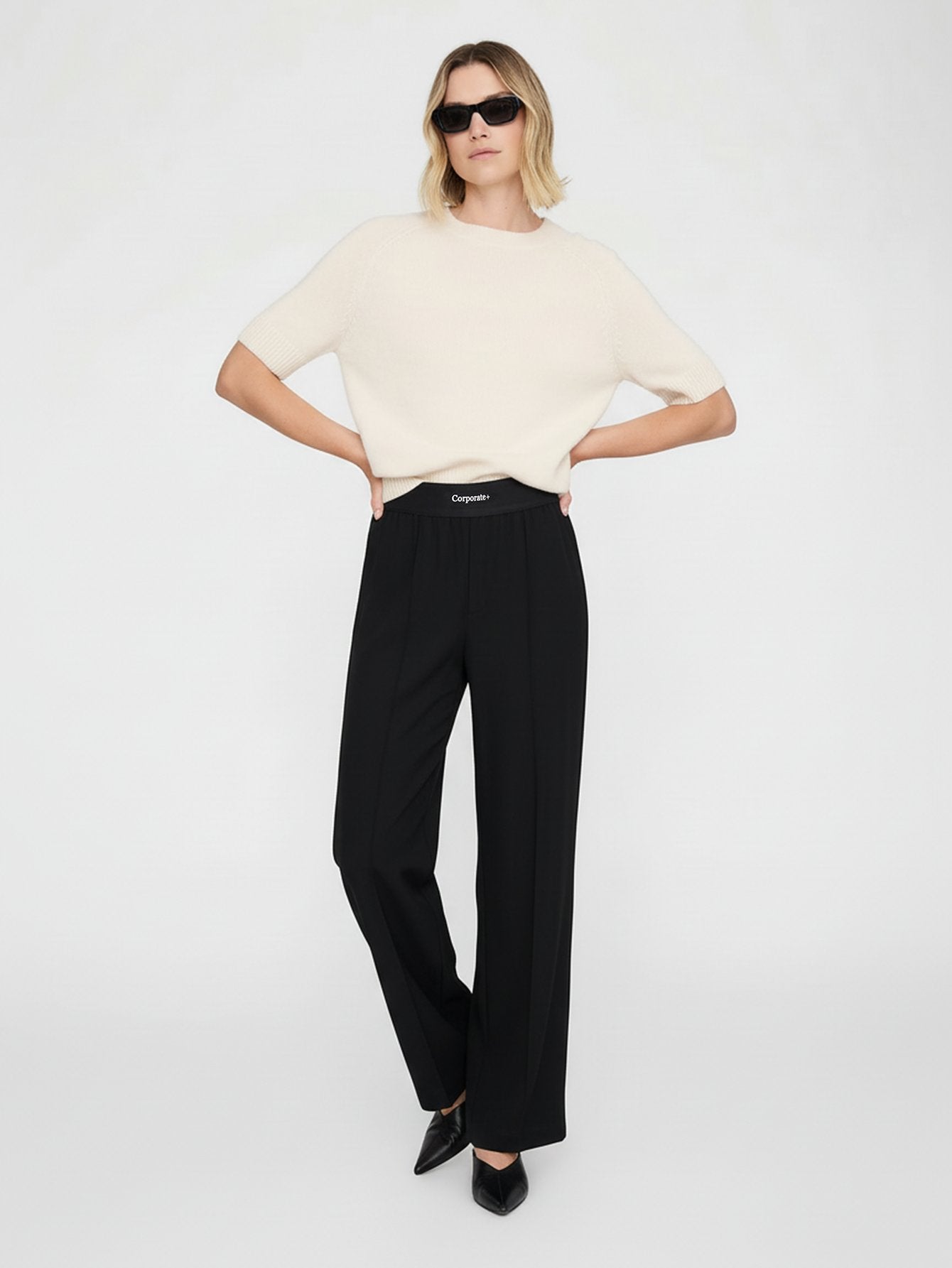Side Pockets Straight Trousers