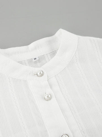 Oversized Textured Button Down Shirt