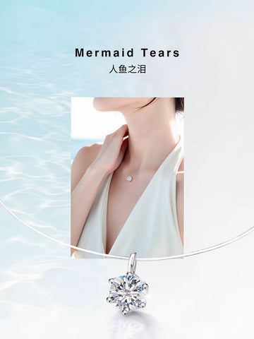 Minimalist Invisible Floating Diamond Necklace