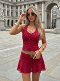 Polka Dot Halter Skirt Set