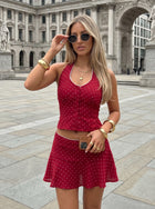 Polka Dot Halter Skirt Set