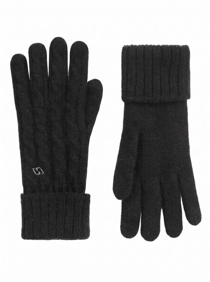 Fleece-lined Cozy Cable Knit Winter Gloves