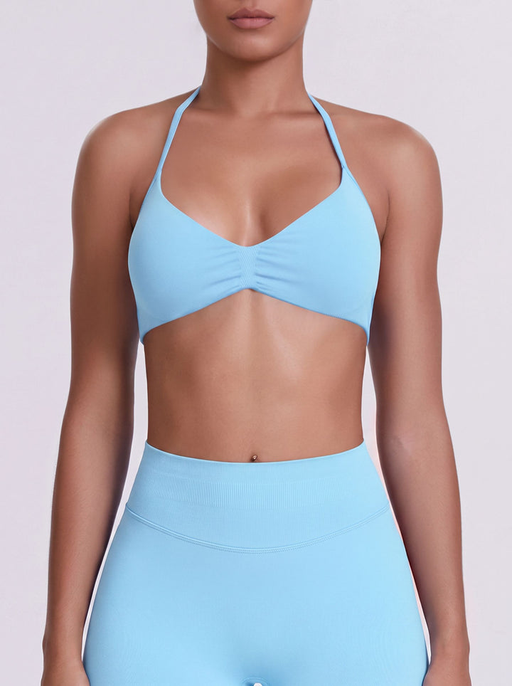 Seamless Halter Neck Sports Bra
