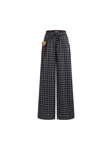 Comfy Plaid Wide Leg Pants