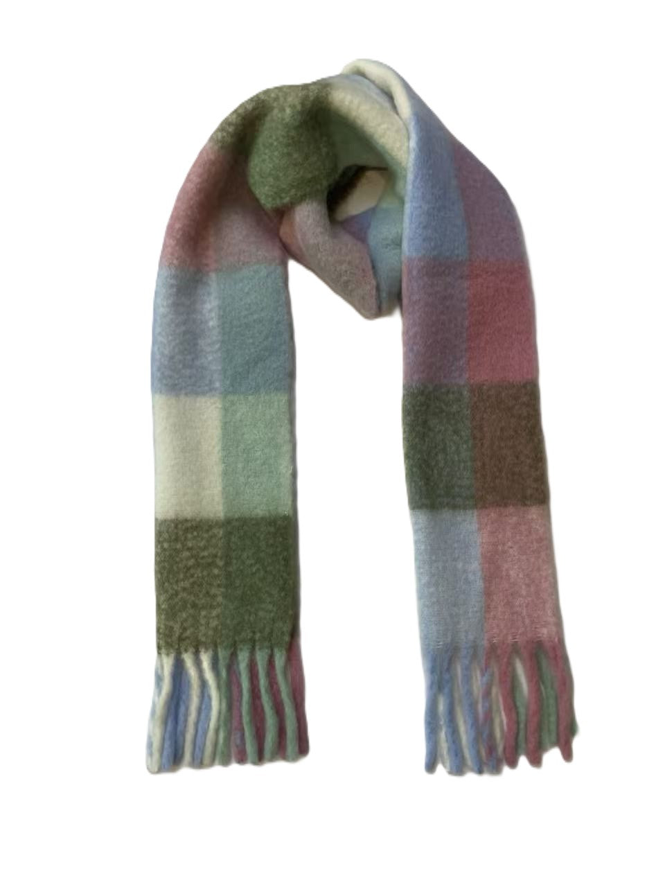 Cozy Plaid Brushed Winter Scarf