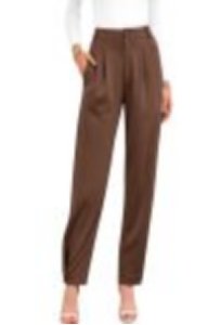 High Waisted Pleated Tapered Trousers