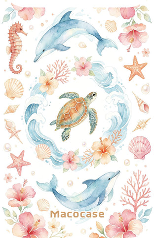 Sea Turtle and Dolphin Marine Life Phone Case