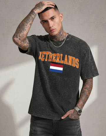 Vintage Washed Netherlands Graphic T-Shirt