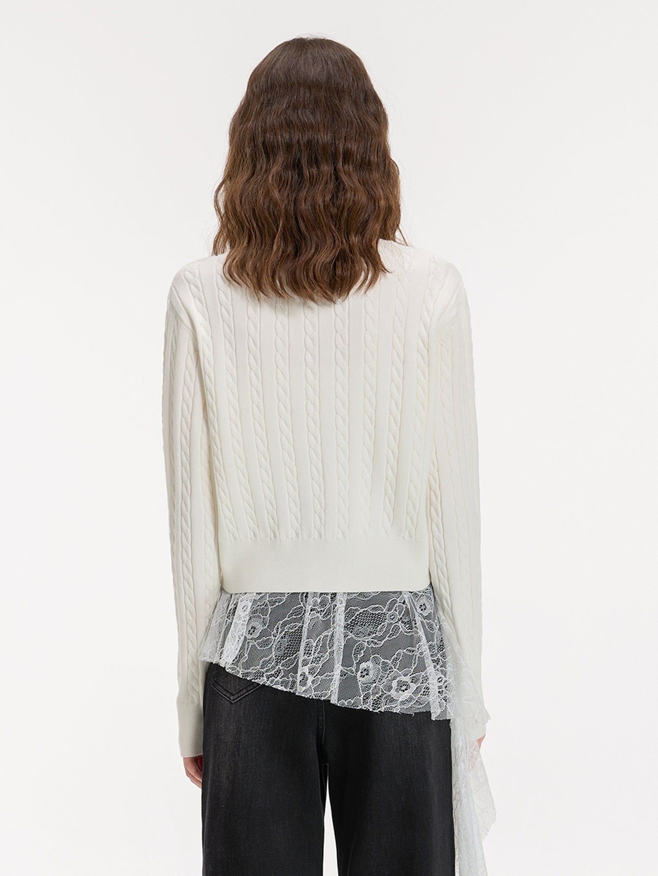 Cute Teddy Embroidered Cable Knit Cardigan