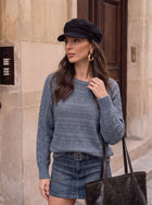 Oversized Open Knit Cable Pullover Sweater