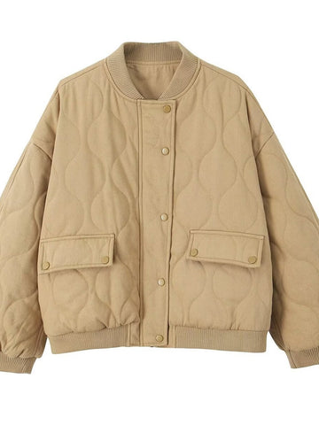 Oversized Quilted Bomber Puffer Jacket
