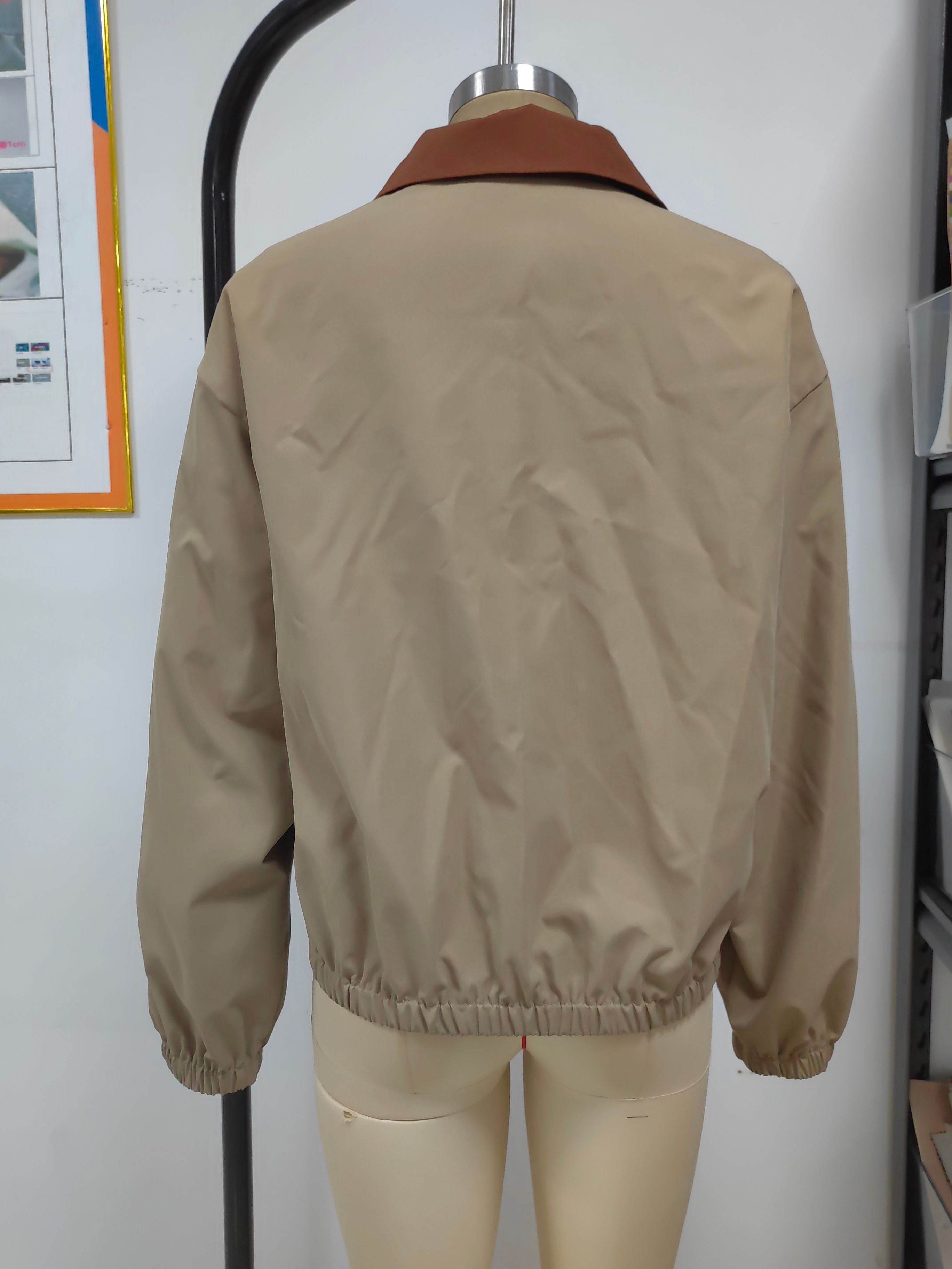 Contrast Collar Utility Bomber Jacket