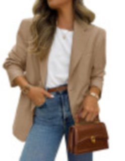 Oversized Relaxed Fit Single Button Blazer