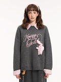 Cozy Layered Graphic Knit Sweater