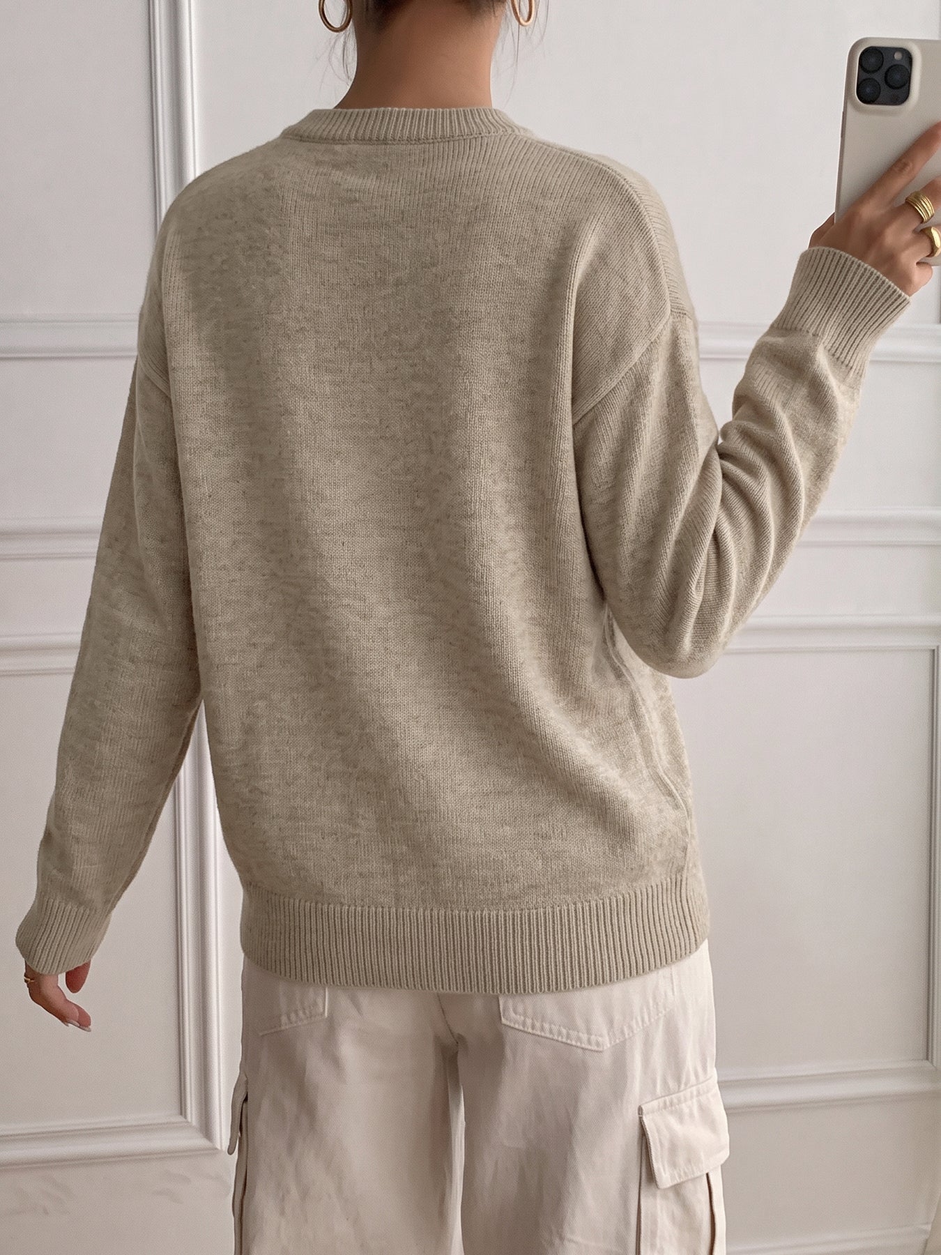 Cozy Button Placket Knit Sweater