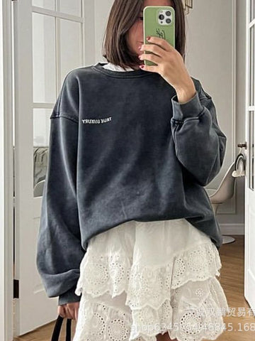 Oversized Vintage Wash Crewneck Sweatshirt