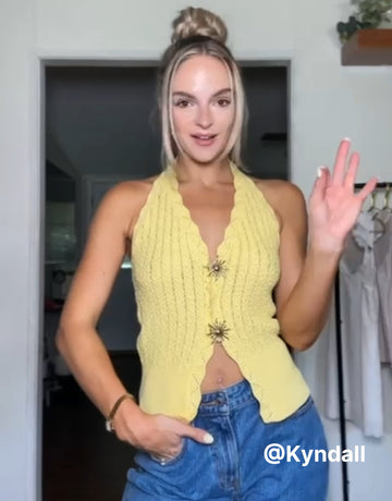 Star Buttons Crochet Boho Knit Cardigan