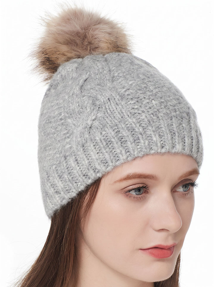 Cozy Cable Knit Pom Beanie