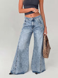 Acid Wash Wide Leg Jeans